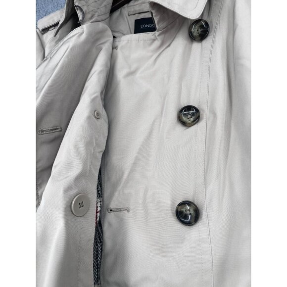 London Fog Women's Khaki Trench with Plaid Insulator Insert Coat Size PL - Picture 8 of 13